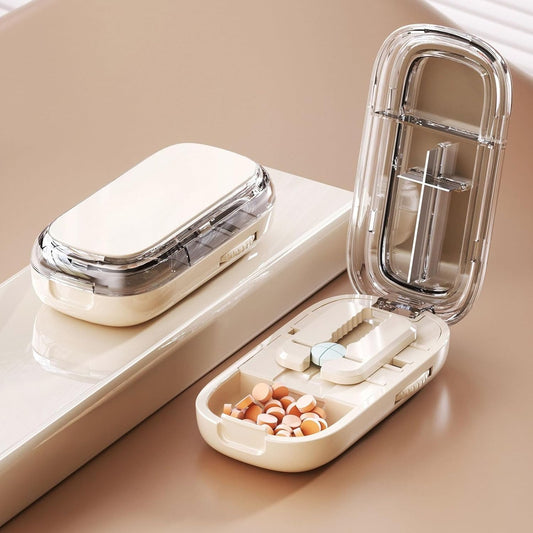 Designed for All Ages & Needs💊 All-in-One Medication Assistant(1/2&1/4) – Safe, Precise, and Travel-Ready ✨