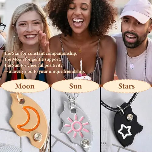 🌞🌙⭐Sun, Moon & Star Magnetic Necklace Set🌞🌙⭐