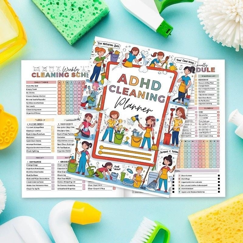 📕2026 ADHD Cleaning Planner — Designed for ADHD Minds